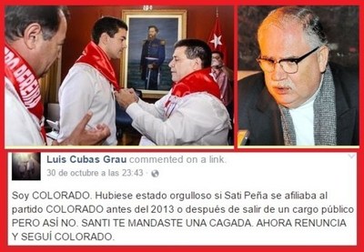Luis Cubas, el tío de Payo Cubas criticó a Santi Peña por cambiarse al partido colorado.