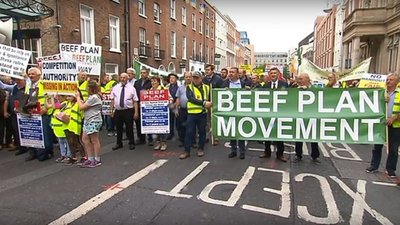 Ganaderos irlandeses marcharon contra el acuerdo entre Unión Europea y Mercosur
