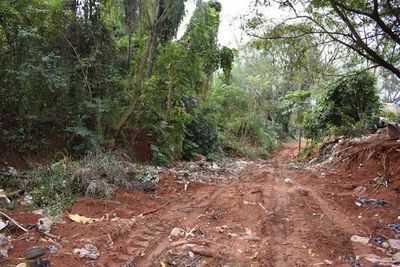 Camión recolector de la Municipalidad de Areguá descargó basura en calle vecinal