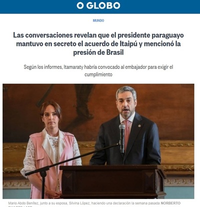 O Globo destaca que Abdo sabía del acta entreguista
