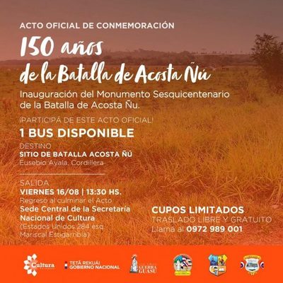 En conmemoración a batalla de Acosta Ñu inauguran monumento a niños mártires