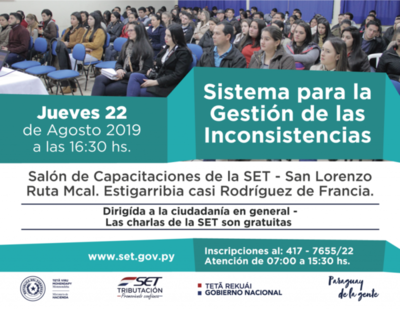 Tributación: jueves capacitación en San Lorenzo