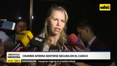 Cramer afirma sentirse segura en el puesto