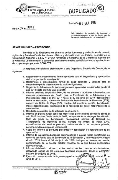 Contraloría pide informes al Conacyt sobre proyectos financiados