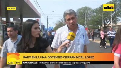 Paro en la UNA: Docentes cierran avenida Mcal. López