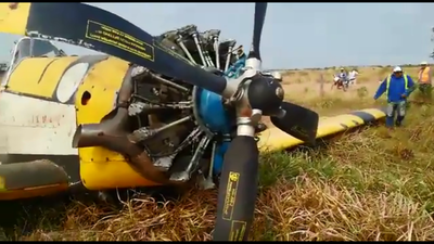 Avión hidrante argentino sufre desperfectos al aterrizar