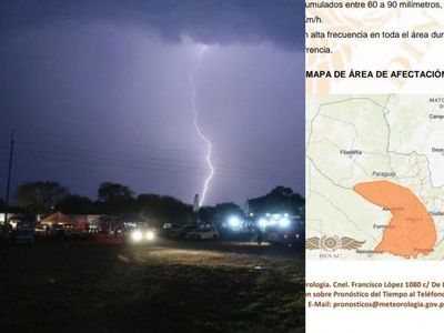 Anuncian tormentas eléctricas para Misiones
