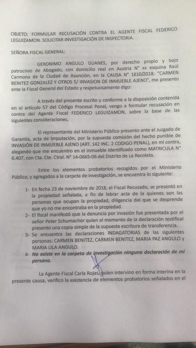 Denuncian procedimiento irregular de fiscal, pese a estar recusado