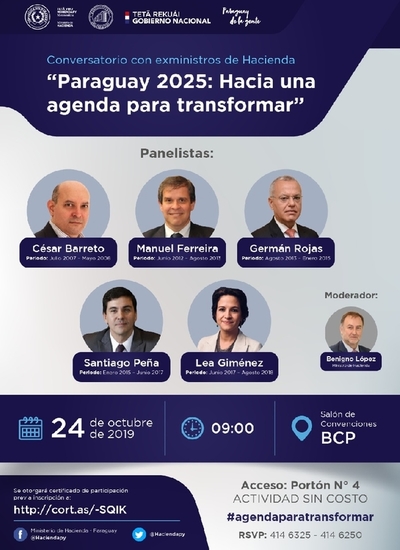 “Paraguay 2025: Hacia una agenda para transformar”, conversatorio con ex ministros de Hacienda
