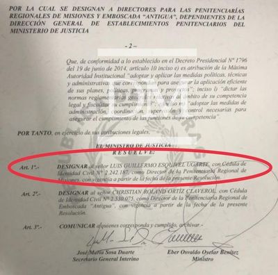 Designan a nuevo director de la Penitenciaría Regional de Misiones