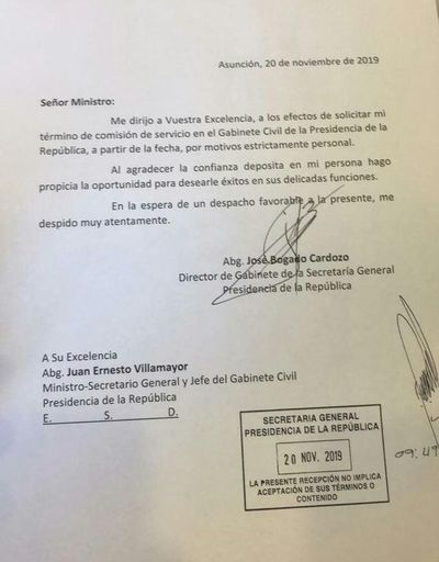Tras el escándalo, Bogado renuncia a ser secretario de Villamayor