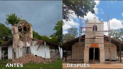 Estiman que restauración de la histórica iglesia de Yabebyry será inaugurada en enero