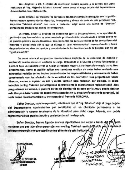 Sindicalistas de Yacyretá piden salida del jefe administrativo