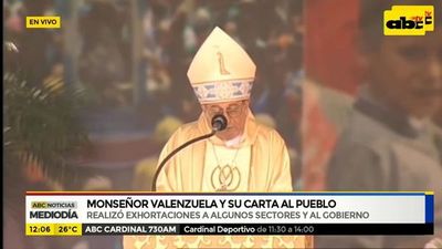 Monseñor Valenzuela y su carta al Pueblo