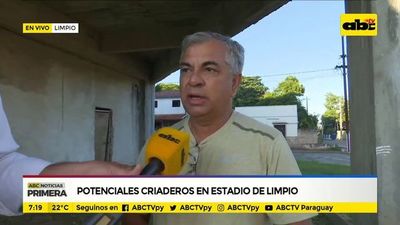 Potenciales criaderos en estadio de Limpio