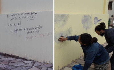 Paraguaya detenida en Argentina por escribir en la pared de una escuela