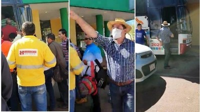 Arroceños, más efectivos que Euclides: Impidieron ingreso de colectivo con 50 pasajeros y lo obligaron a retornar a Asunción